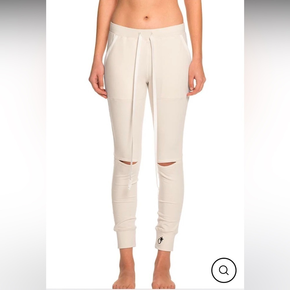 NWT Tate Jones WOMEN'S SLIT KNEE SWEAT Pepper White XS $195 MSRP